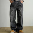 Heavy Washed Vintage Black Jeans For Men