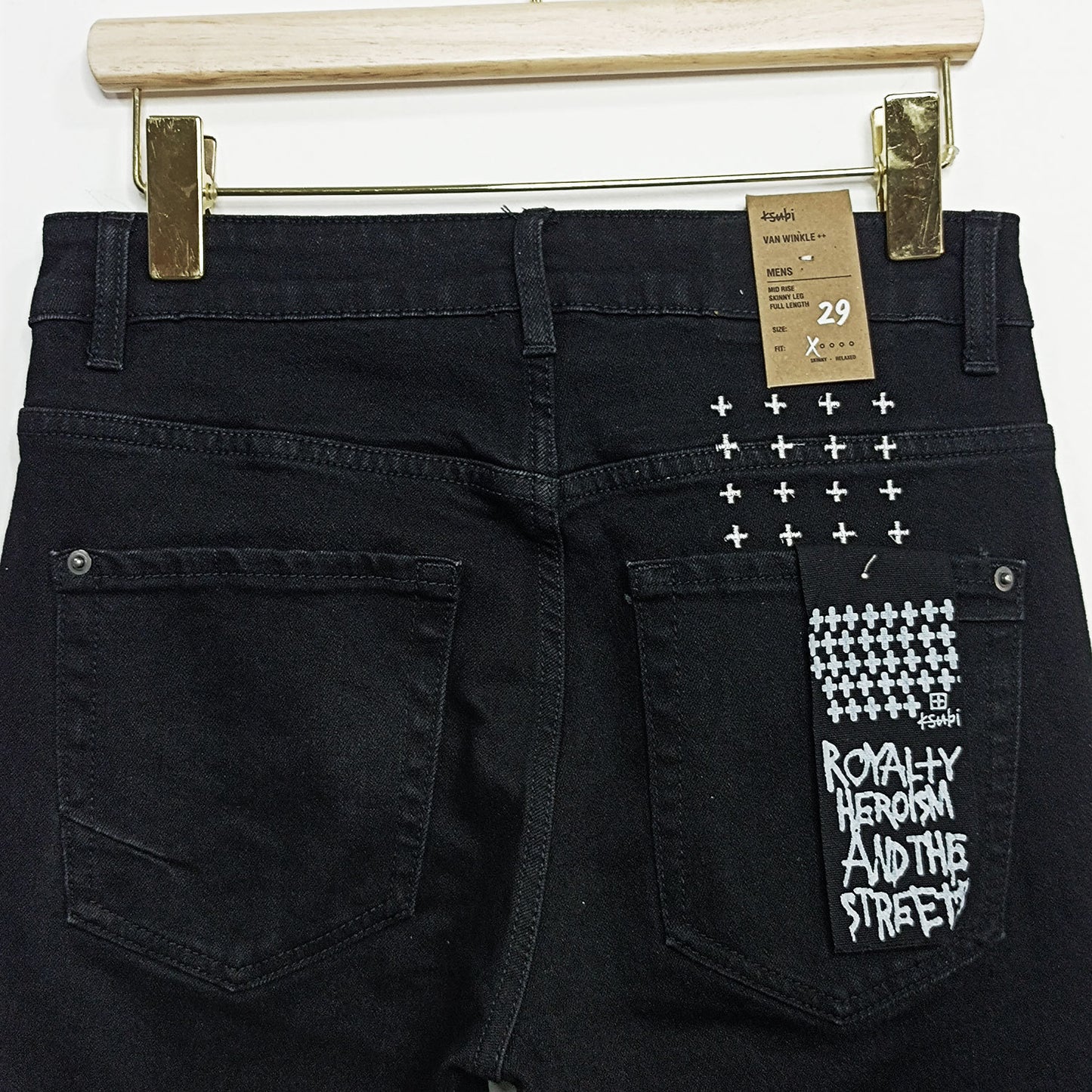 American-style Black Trousers Embroidery